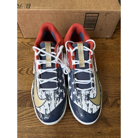 Nike Alpha Huarache Elite 4 Low USA Baseball Cleats Size Men\'s 11 American Flag